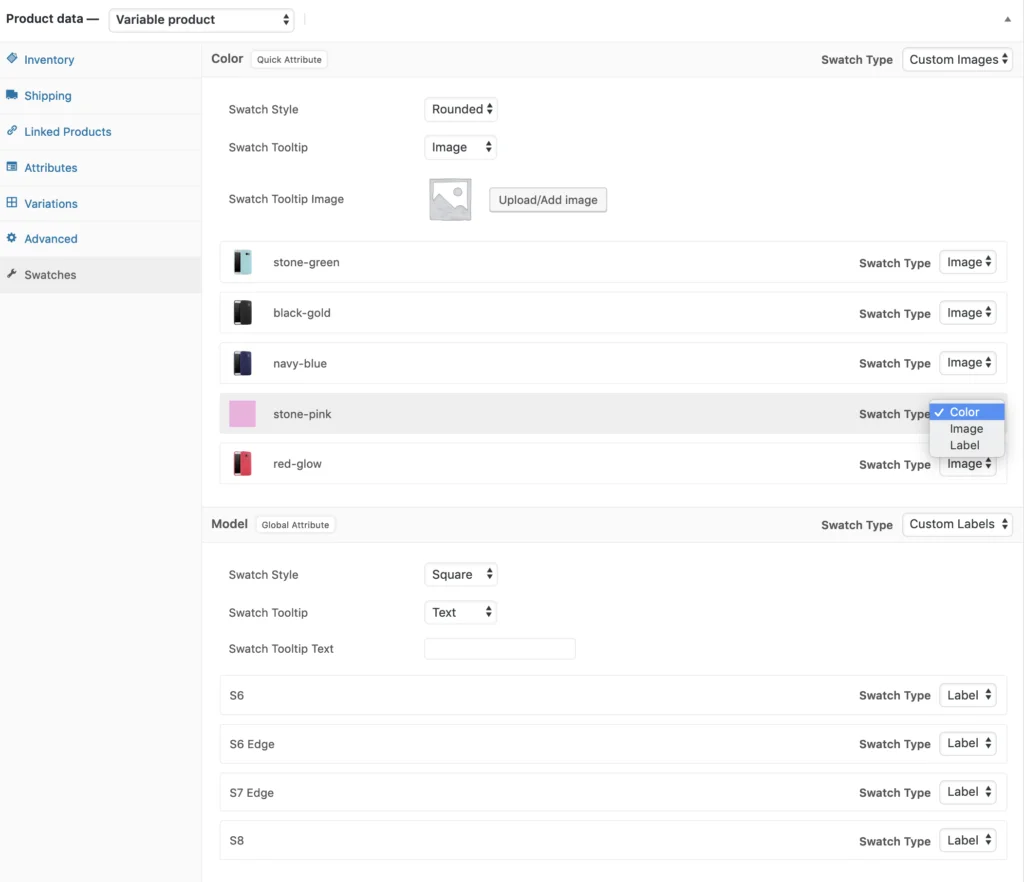 XT WooCommerce Variation Swatches Pro 1.6.7 Nulled - Best Ecommerce Plugin 7 091 product quick attribute swatch type override